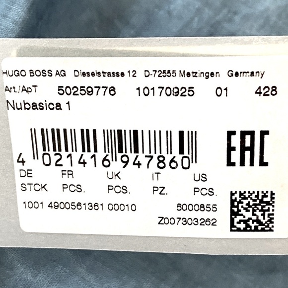 NWT Hugo Boss Textured Cotton Scarf Denim Blue Fringe Edge - Picture 7 of 10